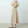 Saia de terno feminina de verão 2026 novo estilo, saia midi casual de cintura alta de perna larga com design de guarda-chuva em A com drapeado