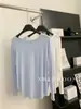 95% Viscosa, Dobladillo Denso de Modal, Camiseta de Manga Larga para Mujer, Estilo Sencillo y Fluido, Camiseta de Manga Corta con Abertura Lateral, Verano 2025