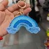 Colgante de ganchillo de arcoíris de amor trébol de cuatro hojas multicolor llavero accesorios para bolso regalo regalo
