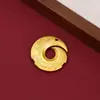 Novo Pingente Chaveiro de Cabacinho Dourado Tradicional Estilo Chinês com Oito Tesouros Vazados, Lótus da Riqueza e Acessórios de Bússola