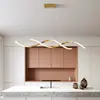 Lustre de restaurante de luxo leve, tira longa, minimalista moderno, criativo, de alta qualidade, para balcão de bar, mesa de jantar, LED, luminária de sala de jantar da moda