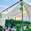 Diseño de Tela de Cortina Blanca Semitransparente de Gasa para Interiores, Tela Colgante para Crear Ambiente en Restaurantes y Tela de Fondo para Decoración de Techo Estilo Camping