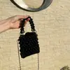 Bolso tejido con cuentas para mujer, verano, mini perla, bolsa de cuentas para niña, bolso cruzado pequeño para bebé, bolso de mano visual