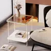 Mesa auxiliar de lujo ligero, mueble lateral de sofá simple, mesa de café de oficina, mesa pequeña para sala de estar, mesa de rincón para espacios estrechos, mesita de noche con un toque de alta gama