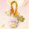 Colgante de Peluche de Cordero Pequeño Creativo Oro Puro 999 Colgante para Bolso de Teléfono Móvil Llavero Adorno Colgante Lindo Cordero Pequeño Colgante Regalo