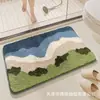 Tapete Listrado de Imitação de Caxemira Simples Transfronteiriço para Sala de Estar, Tapete Decorativo de Chão Fácil de Cuidar, Cobertor de Cama para Quarto, Tapete Macio para Entrada