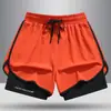 Pantalones Cortos Deportivos para Hombre Verano Maratón Atletismo Fitness Running Exterior Forro Secado Rápido Seda de Hielo Entrenamiento Pantalones de Tres Puntos