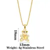 Colar Casual Estilo Coreano com Múltiplos Padrões em Aço Inoxidável com Zircônia Completa Pingente Exquisito em Forma de Animal Coração Corrente Versátil para Clavícula