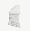 Chal de Hombro Plisado Elástico Ajustado Delgado para Mujer Verano Nuevo Ajustado Adelgazante Gris/Blanco/Verde Caqui