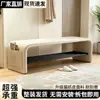 Banqueta para cambiarse los zapatos para la entrada, adecuada para uso doméstico, permite sentarse y ponerse los zapatos, con un toque de lujo ligero y sensación de alta gama, integrada con un zapatero y un mueble zapatero de almacenamiento para la entrada