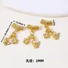 Chapado en cobre con oro de 18 quilates, con un colgante de borla de calabaza de circonio, diseños de mariposa, luna y estrella, adecuado para pulseras de cristal DIY, joyería de media cadena y componentes de accesorios