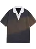 Camisa polo de manga corta con cuello para hombre, marca de moda, conjunto de dos piezas de camiseta para vacaciones de verano, estilo coreano, corte holgado, top versátil de moda 2026