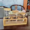 Set de Caja de Condimentos Personalizada con Tapa Frasco de Condimentos con Cuchara de Madera Frasco Frasco de Condimentos Fabricante de Vidrio Venta al por Mayor Frasco Sellado de Vidrio