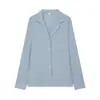 ZA Europa Transfronteriza Comercio Exterior Ropa de Mujer AliExpress Venta Caliente Solapa Temperamento Holgado Conjunto de Camisa y Pantalones de Pierna Ancha