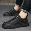 Sapatos de Trabalho de Cano Baixo para Homens, Novas Botas Martin Tendência de Outono com Solado Grosso, Sapatos Casuais com Cadarço para Homens para o Dia a Dia