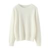 Suéter de Cachemira de Montaña 100% Cuello Redondo para Mujer Primera Línea Listo Tejido Base Cálido Suave Ceroso Holgado Jersey Suéter Interior