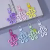 Llavero de resina con forma de corazón y flor, hebilla plana de colores, accesorios para manualidades, llavero de cuentas hecho a mano, decoración de colgante, venta al por mayor