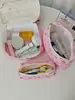Bolsa de Maquillaje Vertical Estilo Ins de Gran Capacidad, Compartimentos Portátiles, Linda Neceser de Cerezas, Bolsa de Almacenamiento de Cosméticos para Niña