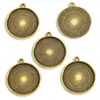 Accesorios para Joyería de Aleación DIY Diámetro Interior de 20 mm Piedra del Tiempo Base Redonda Colgante Decorativo para Collar C104