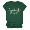 Terapeuta ocupacional Amazon Wish sitio independiente de moda versátil camiseta de mujer de cuello redondo y manga corta
