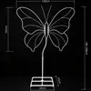 Marco de Mariposa de Hierro Forma de Corazón Arco de Luna Soporte de Tablero Kt Decoración para Hotel Boda Fiesta de Cumpleaños Adornos de Exhibición