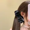 Pinza de plátano con lazo estilo coreano, pinza vertical, pinza de garra para coleta alta, tamaño grande para cabello grueso, pasador para mujer, pinza para la parte posterior de la cabeza, accesorio para el cabello
