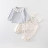 Ropa de Otoño para Bebé Niña Conjunto de Peto Súper Lindo Ropa de Primavera y Otoño para Bebé y Niño Pequeño Conjunto Elegante de Dos Piezas Venta al por Mayor desde el Fabricante