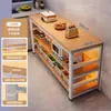 Estante de suelo multicapa para barra de bar, mesa estrecha con estantes, mesa de comedor, mesa divisoria para sala de estar, mesa larga simple de ocio para balcón