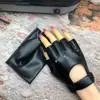 Luvas Femininas Meio Dedo Motociclismo Pilotagem Condução Pole Dance Boate Dança Performance Luvas Pretas Quentes