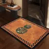 Tapete a cuadros retro con estampado de margaritas de ojo desnudo 3D para entrada de casa, estampado plano, antideslizante, quitapolvo