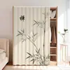 Persiana de Bambu Chinesa Tipo Colante em Trilho Deslizante Cortina para Armário Guarda-Roupa Cortina à Prova de Poeira Armário sem Porta Sapateira Cortina Cover Feia Fixa