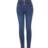 SP68 Leggings Jeans de Tres Botones para Mujer de Cintura Alta Corte Ajustado Corte Ajustado Combinan con Todo Leggings Elásticos para Otoño e Invierno 2024