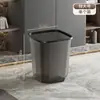 Cubo de basura transparente para uso doméstico, gran capacidad, con aro sujetabolsas, apto para sala de estar, baño, dormitorio, cocina, cubo de almacenamiento de plástico de alta calidad