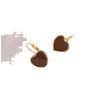 Brincos de amor de esmalte de cor de chocolate francês de luxo leve, brincos femininos de outono e inverno, brincos de orelha distintos, elegantes e de alta qualidade