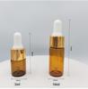 En stock, botella de aceite esencial marrón, botella gotero de vidrio de 5 ml, botella de muestra de 10 ml, traje de viaje al por mayor