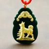 Guan Yu Jade Hetian Natural con Incrustaciones de Oro Colgante de Jade Negro Colgante Signos del Zodíaco Chino Transmisión en Vivo Dropshipping S2010101