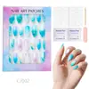 24 Peças de Unhas Postiças Usáveis para Adultos Produtos Acabados Transfronteiriços Patches de Manicure de Alta Qualidade Manicure Amêndoa Removível Atacado