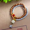 Pulsera Original de Semillas de Bodhi Estrella y Luna Natural para Hombres y Mujeres, Pulsera de Doble Círculo con Colgante de Loto, Pulsera Original Nueva de Cuentas Budistas Estilo Chino y Joyería Cultural