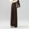 Pantalones Banana Estrechos de Cintura Alta de Pierna Ancha, Color Café, Caída Suelta, Nuevos Pantalones para Mujer de Primavera y Otoño, Versátiles, Cómodos, que Disimulan el Vientre, Pantalones Casuales