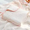 Manta de muselina de seis capas de algodón de bambú personalizada para bebé, toalla de baño para recién nacido, manta de cobertura para bebé, suave, hecha a medida según tu diseño, con etiqueta lavable