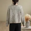 Abrigo de punto imitación visón con bloques de color estilo tweed, top corto ajustado estilo coreano para mujer, suéter