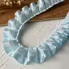 Adorno de encaje azul accesorios de ropa hechos a mano corbata de cinta de seda plisada materiales diy decoración de tablero de corbata ancho