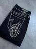 Jeans de Moda de Rua Americano Personalizado Nova Marca E-Commerce Jeans de Verão Versátil Preto Solto Reto para Homens e Mulheres