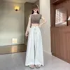 Pantalones casuales de pierna ancha para mujer, nuevo estilo de otoño, con diseño de cintura elástica en la espalda, pierna recta, holgados, casuales, adelgazantes, pantalones Yamamoto