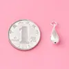 Pingente Oco Brilhante de Prata Esterlina S925 Pingente Gota d'Água DIY Joias de Prata Acessórios para Pulseira Colar Pingente