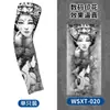 Manguitos de protección solar para tatuajes, manguitos transpirables para ciclismo al aire libre, diseño de tatuaje floral en el brazo, manguitos sin costuras, disponibles en stock