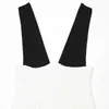 Fabricante de ropa de mujer transfronterizo al por mayor 2026 AliExpress artículo de moda más vendido sin mangas cuello en V vestido con bloques de color