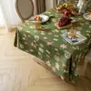 Venda Quente Transfronteiriça Toalha de Mesa Jacquard Tecida Cor de Natal Toalha de Mesa Festival Retrô Americano para Festa em Casa Toalha de Mesa em Estoque