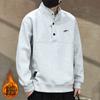 Sudadera de Marca de Alta Gama con Botones y Cuello Alto, Tejido Pesado de 420g, Estilo Moderno para Hombre, Nuevo Estilo de Otoño, Chaqueta Retro Americana Holgada de Manga Larga