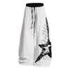 Pantalones cargo plisados de secado rápido con estampado de letras estilo americano, de pierna ancha, holgados y finos, para verano, para hombres y mujeres, pantalones de paracaidista para bailar